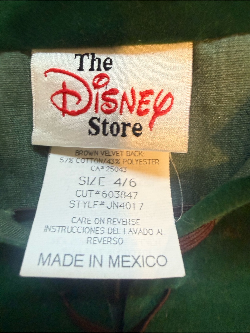 Disney Green Peter Pan Costume with Brown Belt and Feathered Hat - Picture 5 of 13